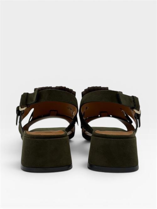 Sandali con frange e tacco basso da donna IL LACCIO | 1797005ECO/CAMVERDE19